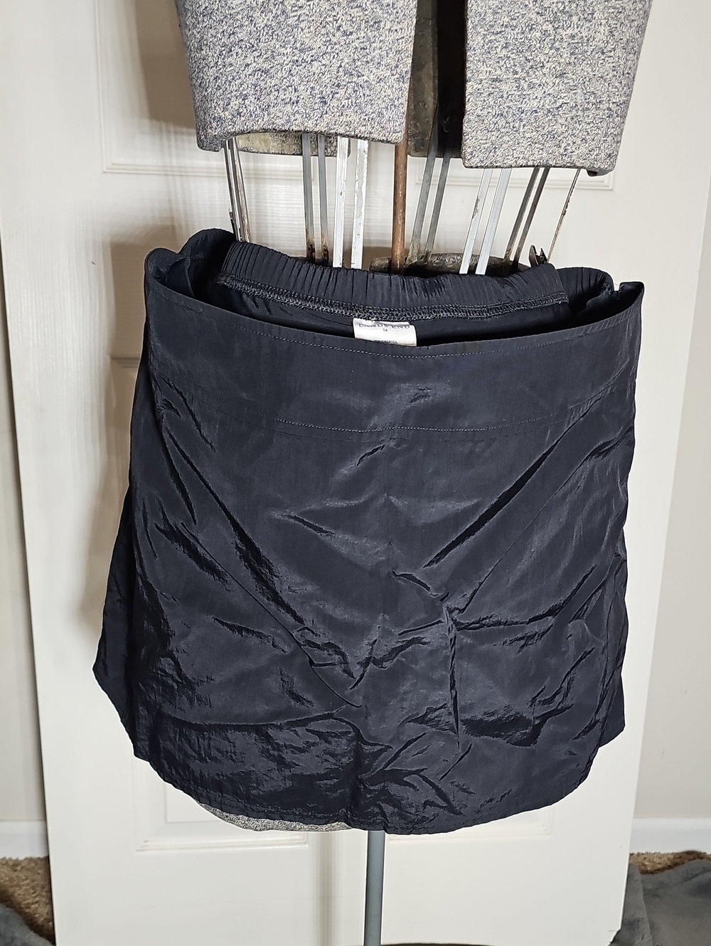 Lands End Black Swim Skirt Active Swimwear Bottom Built In Brief Size 14